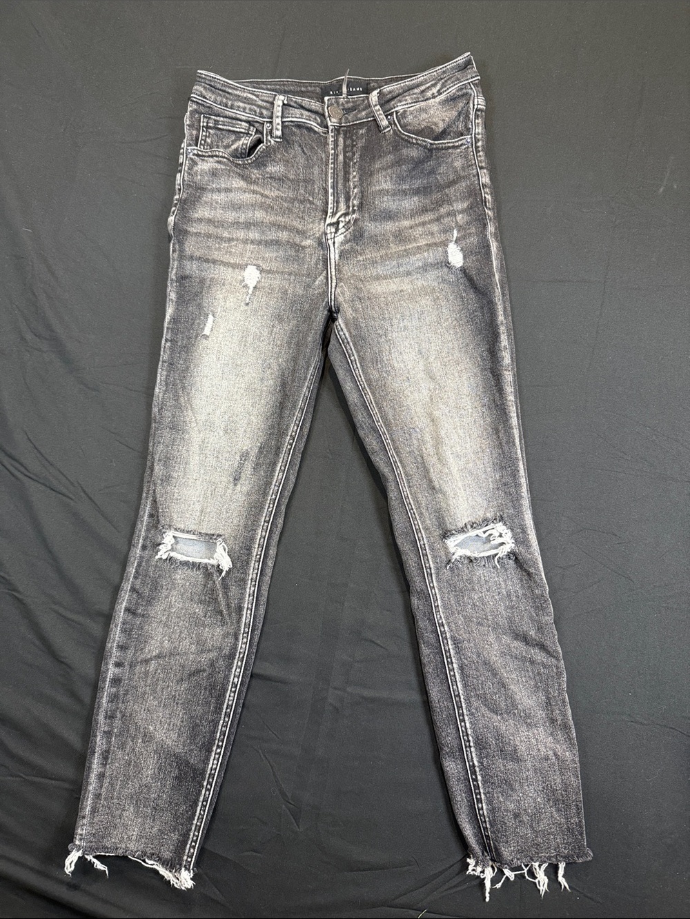 Women's Washed Black Distressed Skinny Jeans Size 7 28 Stretch